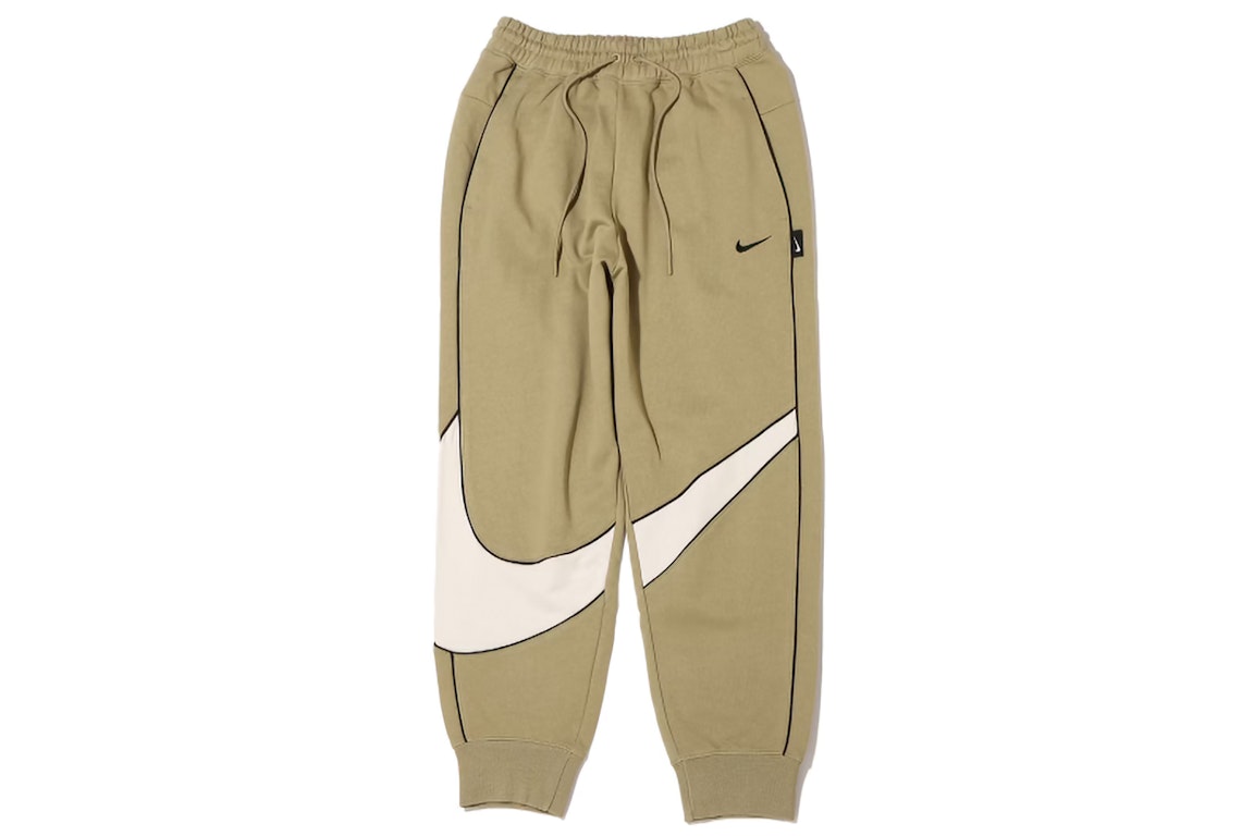 Pre-owned Nike Sportswear Big Swoosh Fleece Pants (asia Sizing) Nautral Olive/light Bone