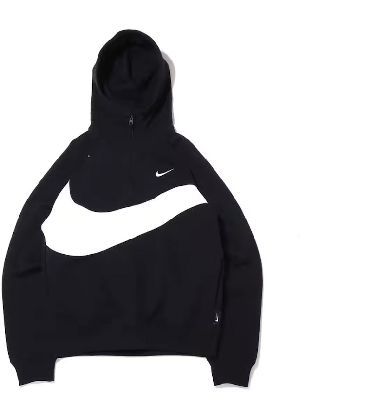 Nike Sportswear Big Swoosh Half Zip Hoodie (Asia Sizing) Black