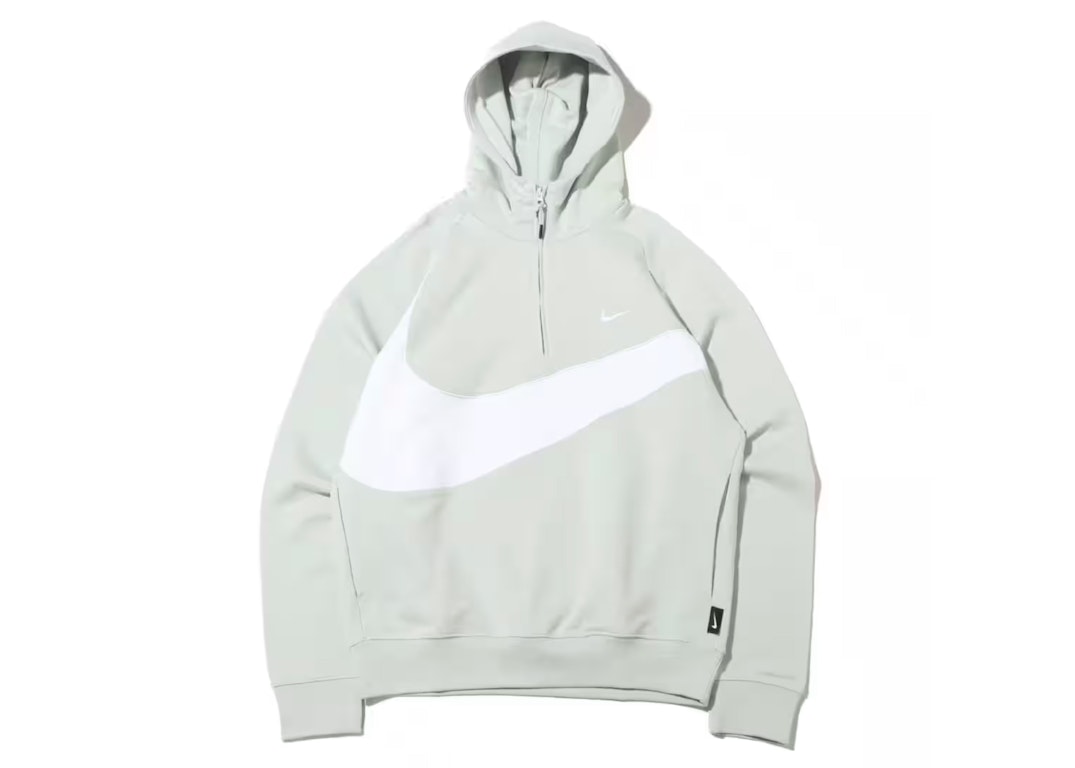 Pre-owned Nike Sportswear Big Swoosh Half Zip Hoodie (asia Sizing) Light Silver/white