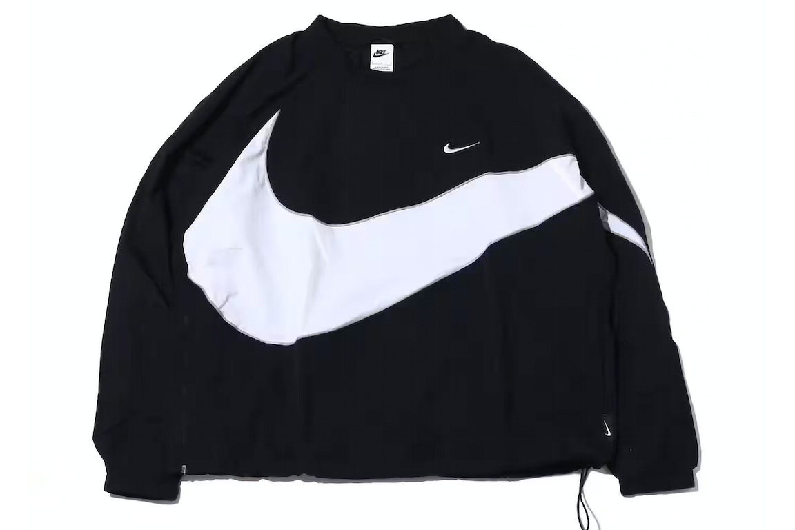 Pre-owned Nike Sportswear Big Swoosh Woven Jacket (asia Sizing) Black/white
