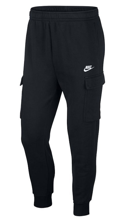 Pre-owned Nike Sportswear Club Fleece Cargo Pants Black/black/white