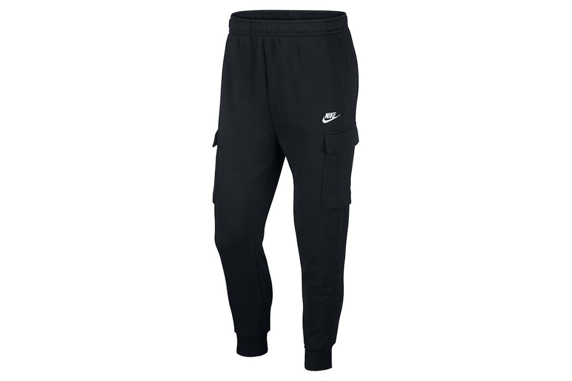 Pre-owned Nike Sportswear Club Fleece Cargo Pants Black/black/white