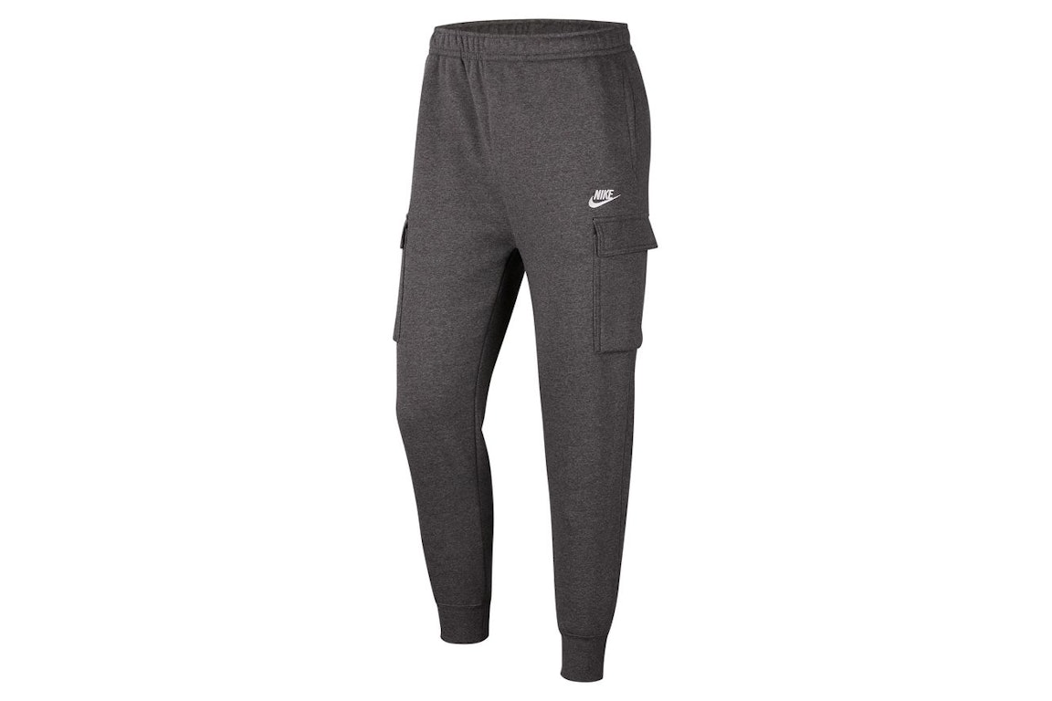 Pre-owned Nike Sportswear Club Fleece Cargo Pants Charcoal Heather/anthracite/white