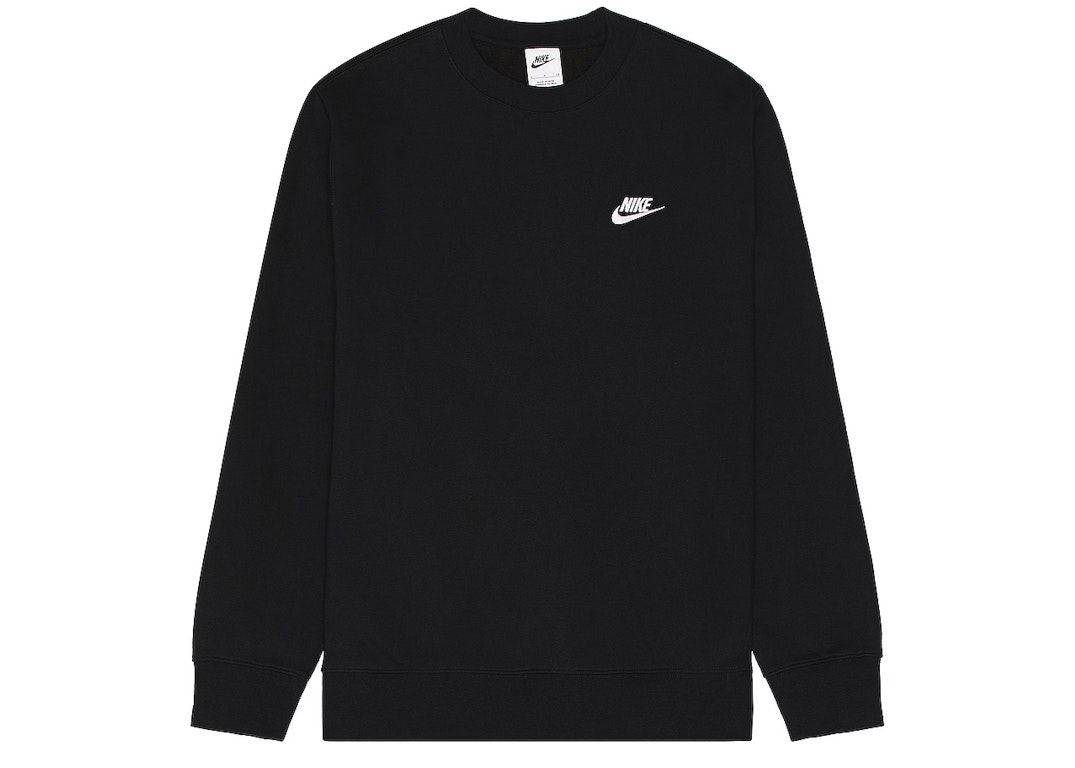 Pre-owned Nike Sportswear Club Fleece Crewneck Black/white