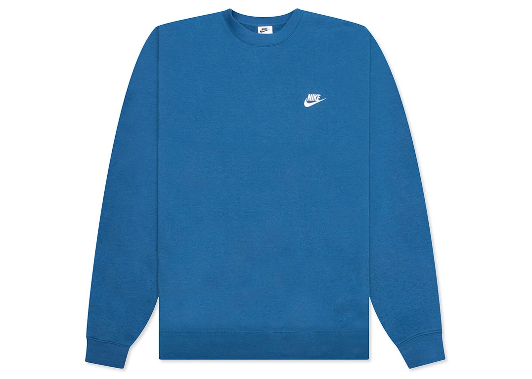 Pre-owned Nike Sportswear Club Fleece Crewneck Blue/dark Marina Blue