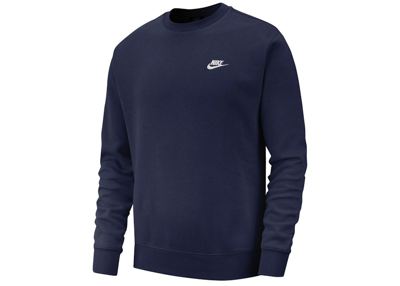 Nike Sportswear Club Fleece Crewneck Midnight Navy/White Men's