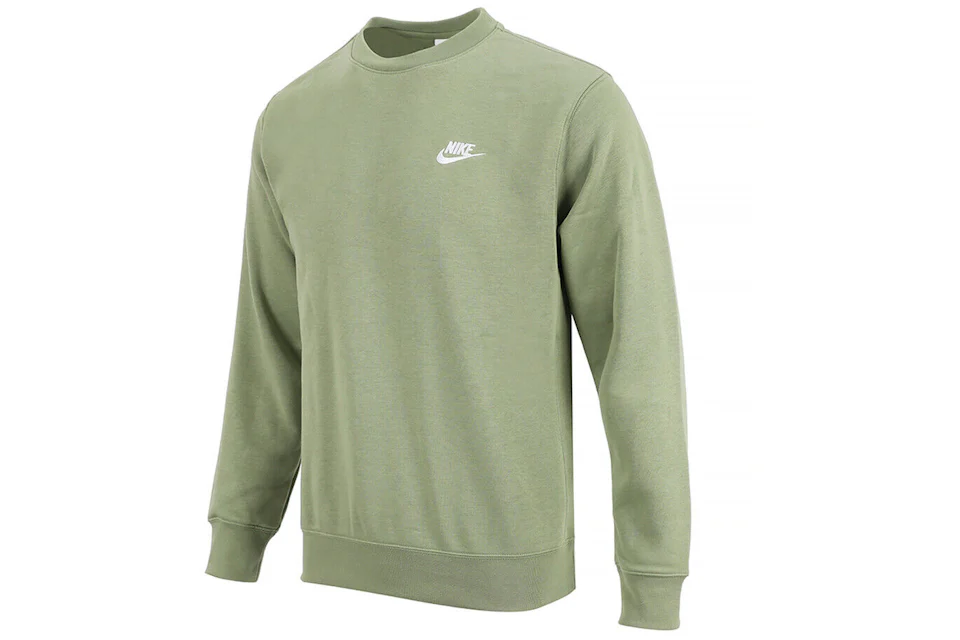Nike Sportswear Club Fleece Crewneck Oil Green/White Homme - SS23 - FR
