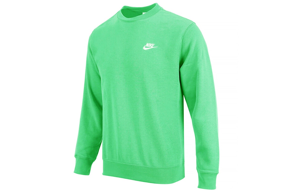 Pre-owned Nike Sportswear Club Fleece Crewneck Spring Green/white