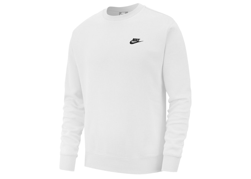 Pre-owned Nike Men's  Sportswear Club Fleece Crewneck Sweatshirt In White/black