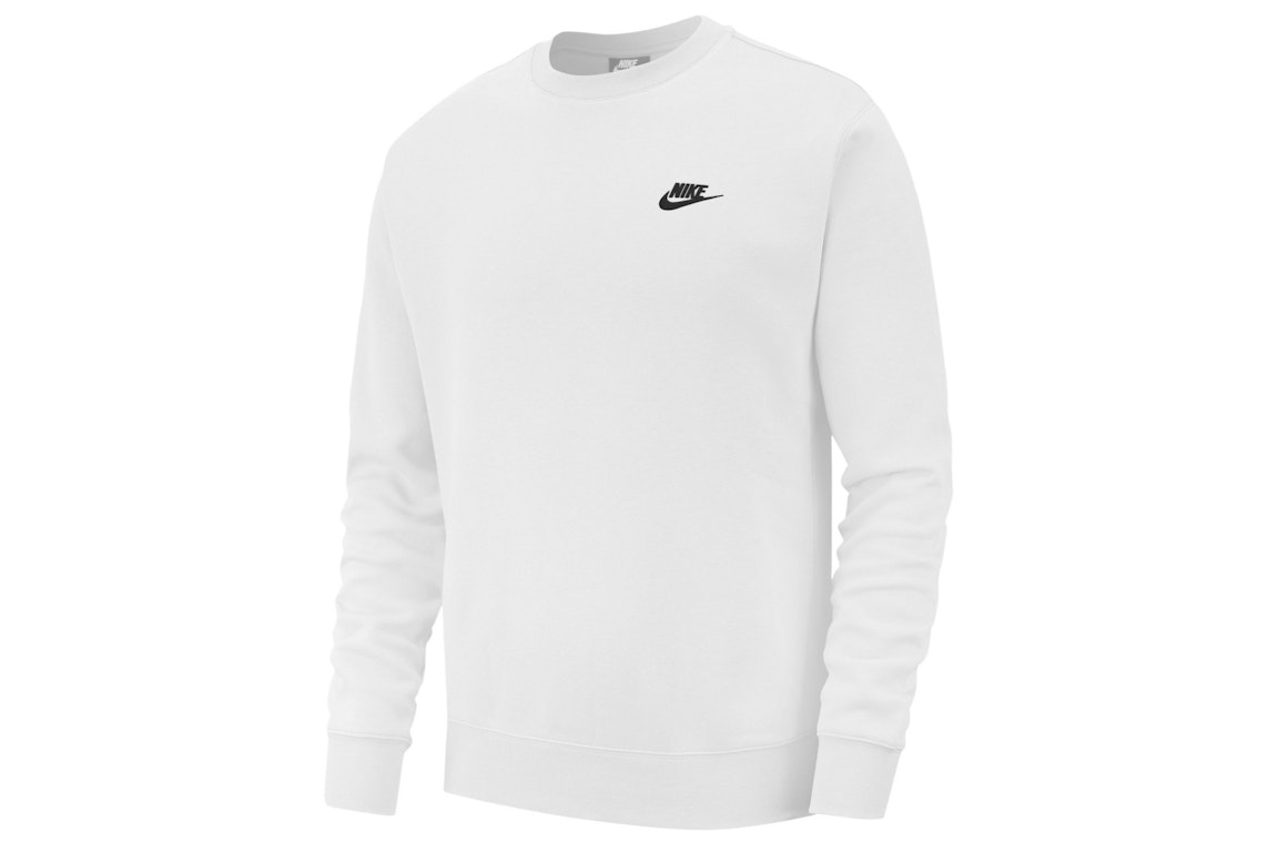Pre-owned Nike Sportswear Club Fleece Crewneck White/black