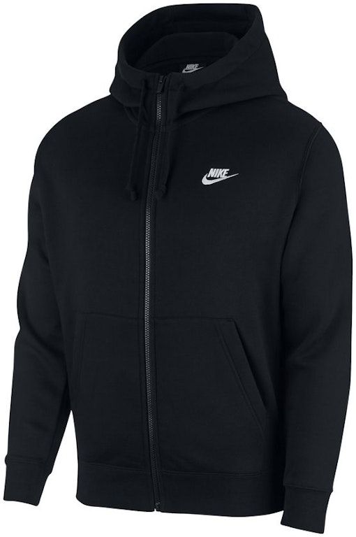 Pre-owned Nike Sportswear Club Fleece Full-zip Hoodie Black/black/white
