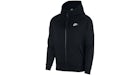 Nike Sportswear Club Fleece Full-Zip Hoodie Black/Black/White