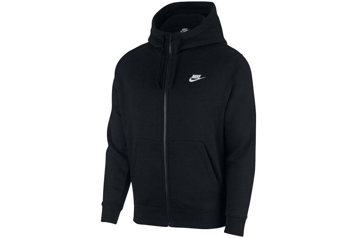 Pre-owned Nike Sportswear Club Fleece Full-zip Hoodie Black/black/white