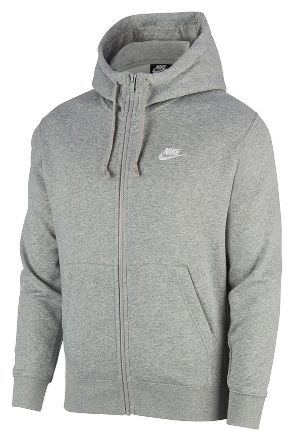 nike men's sportswear club fleece hoodie dark grey heather