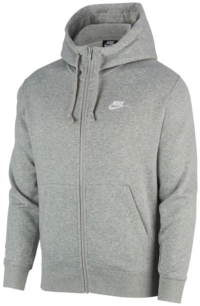 Nike Sportswear Club Fleece Full-Zip Dark Grey Heather/Matte Silver/White