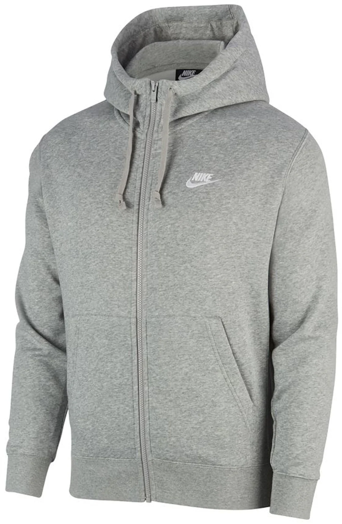 Nike Sportswear Club Fleece Full-Zip Hoodie Dark Grey Heather/Matte ...