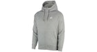 Nike Sportswear Club Fleece Full-Zip Hoodie Dark Grey Heather/Matte Silver/White