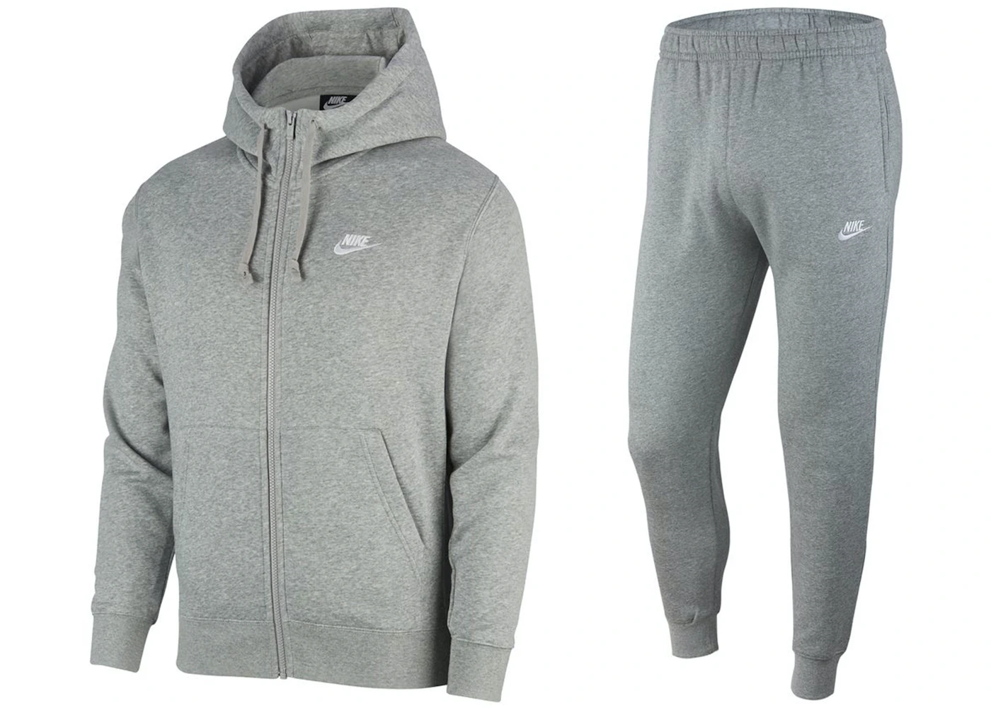 Nike Sportswear Club Fleece Full-Zip Hoodie & Joggers Set Dark Grey ...