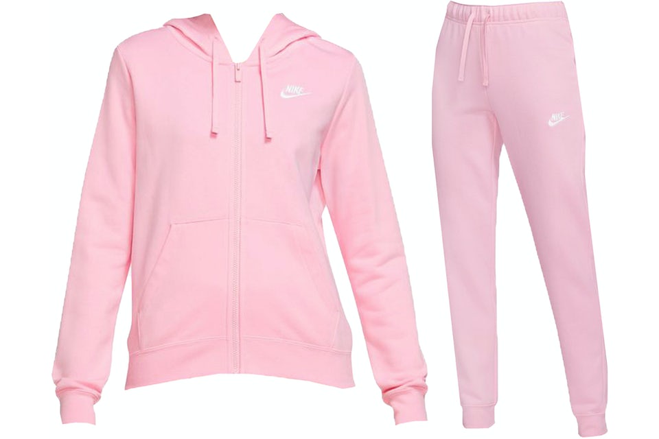 Nike Sportswear Club Fleece Full-Zip Hoodie & Joggers Set Med Soft Pink/White  남성 - SS23 - KR