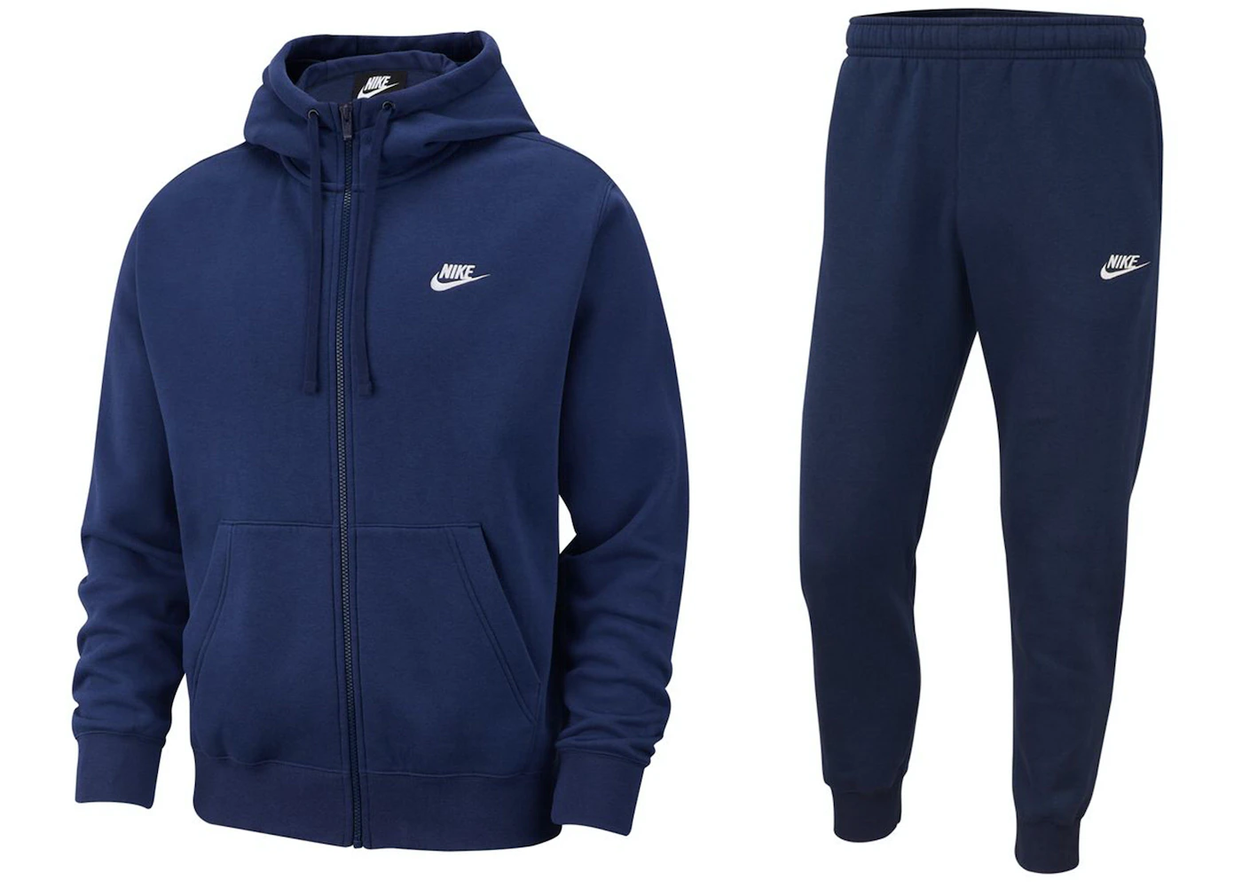 Nike Sportswear Club Fleece Full-Zip Hoodie & Joggers Set Midnight  Navy/Midnight Navy/White Men\'s - SS23 - US