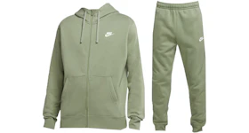 Nike Sportswear Club Fleece Full-Zip Hoodie & Joggers Set Oil Green/Oil Green/White