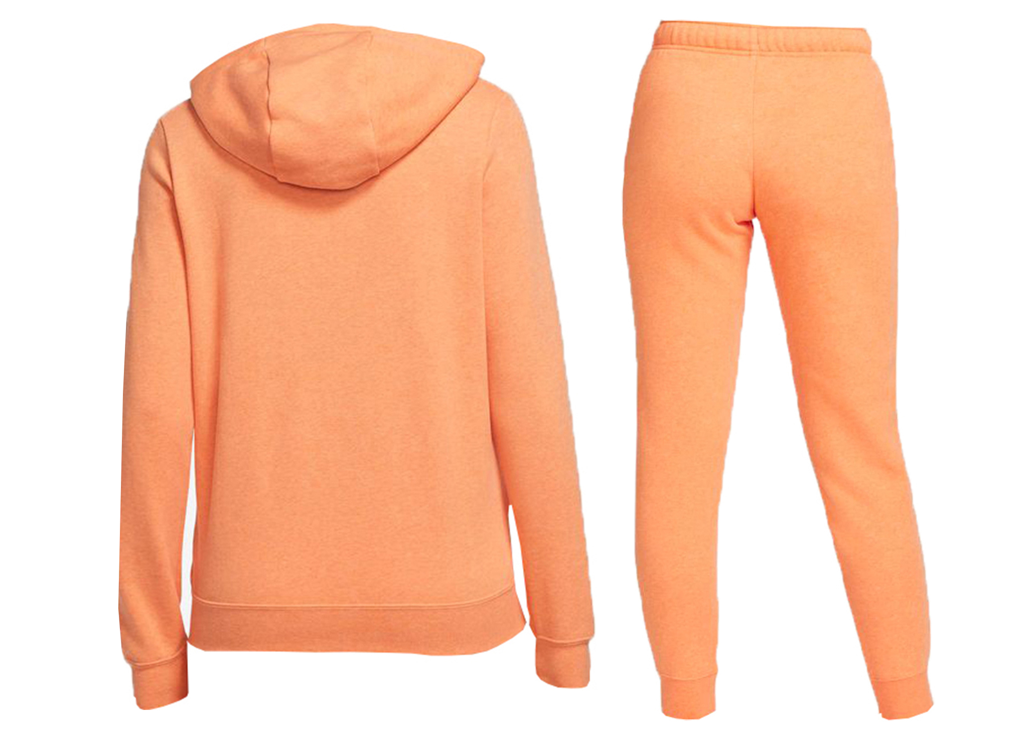 Nike Sportswear Club Fleece Full Zip Hoodie Joggers Set Orange