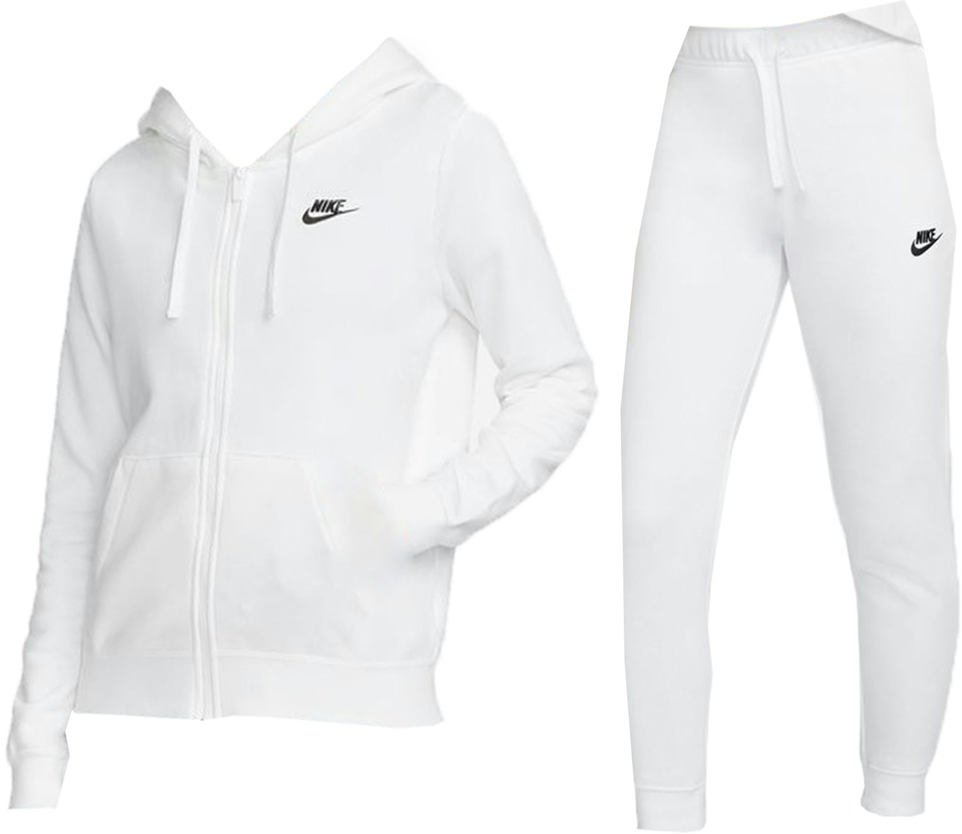 Kwaadaardige tumor Op het randje Bestudeer Nike Sportswear Club Fleece Full-Zip Hoodie & Joggers Set White/Black -  SS23 Men's - US