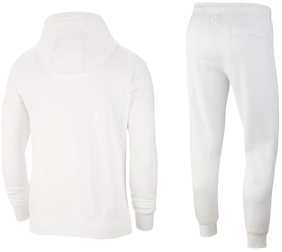 Nike Sportswear Club Fleece Full-Zip Hoodie & Joggers Set White/White/Black  Men's - SS23 - US