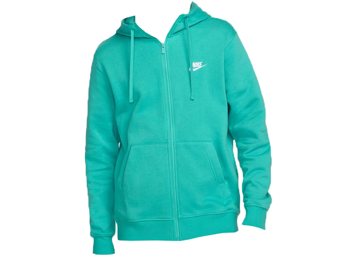Nike Sportswear Club Fleece Full-Zip Hoodie Washed Teal/Washed Teal/White Men's - US