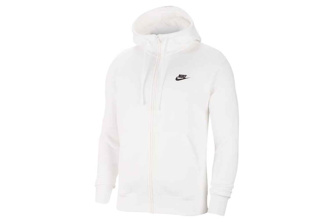 Pre-owned Nike Sportswear Club Fleece Full-zip Hoodie White/white/black