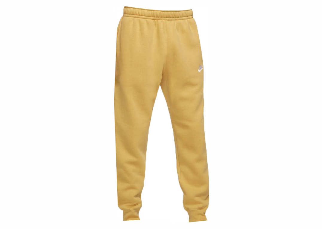 Pre-owned Nike Sportswear Club Fleece Jogger Pants Wheat Gold/wheat Gold/white