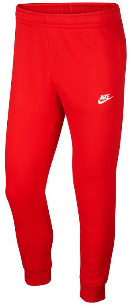 Nike Men's Sportswear Club Fleece Joggers-Red/White - Hibbett