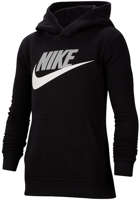 Nike Sportswear Club Pullover Hoodie Black/Light Smoke Grey Kids' - US