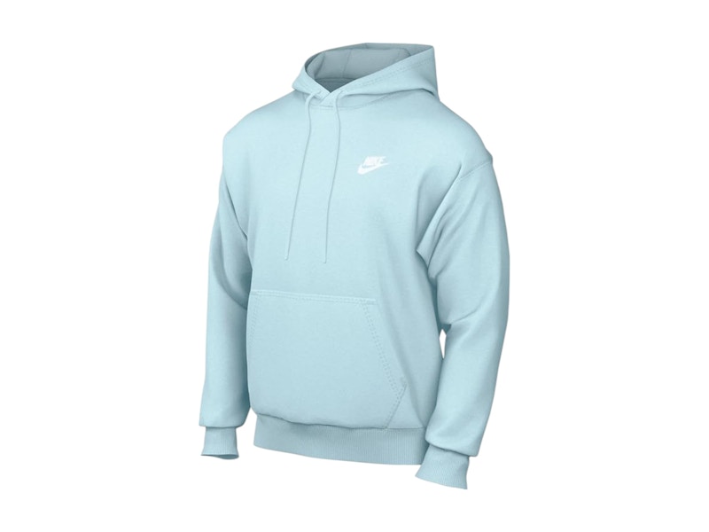 Nike Sportswear Club Fleece Pullover Hoodie Light Blue/White