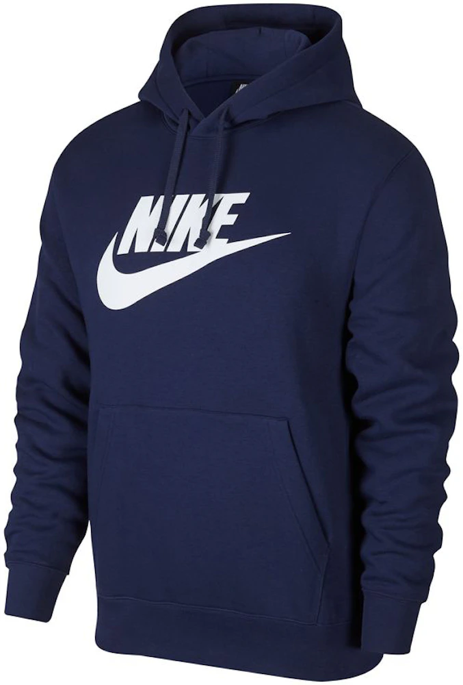Nike Sportswear Club Fleece Pullover Hoodie Midnight Navy/Midnight  Navy/White