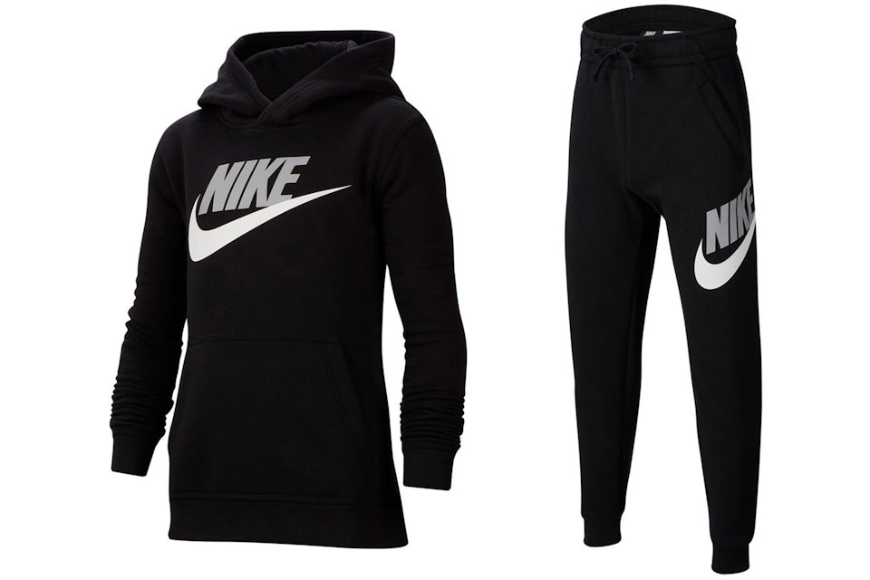 Nike Sportswear Club Fleece Pullover Hoodie & Pants Set Black/Light Smoke  Grey Kids' - SS23 - US