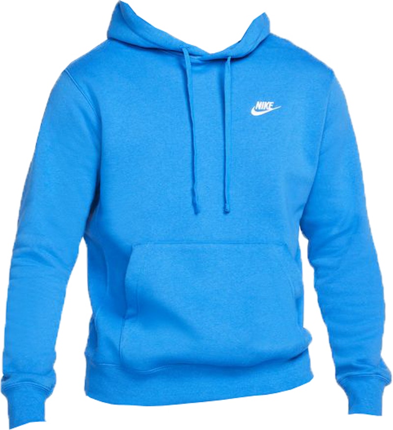 Nike sportswear club online fleece hoodie light blue