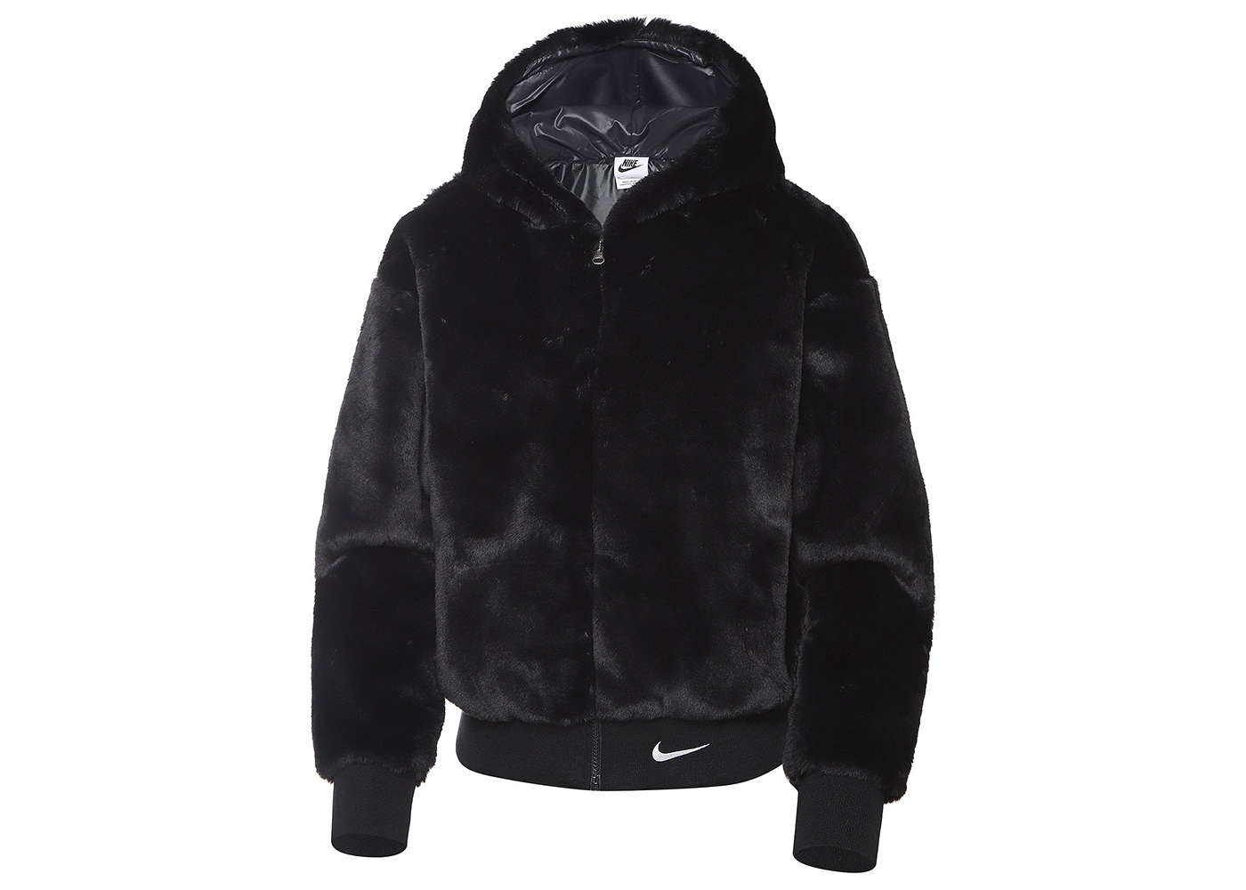 Nike Sportswear Essentials Faux Fur Jacket Black/White