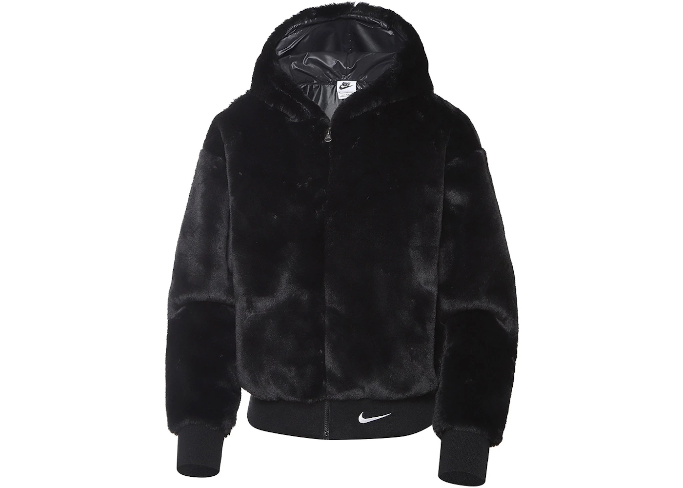 Nike Sportswear Essentials Faux Fur Jacket Black/White FW23 US