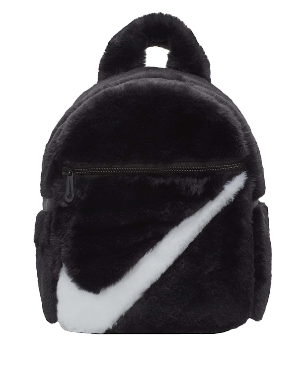 Pre-owned Nike Sportswear Futura 365 Faux Fur Mini Backpack (6l) Black/black/white
