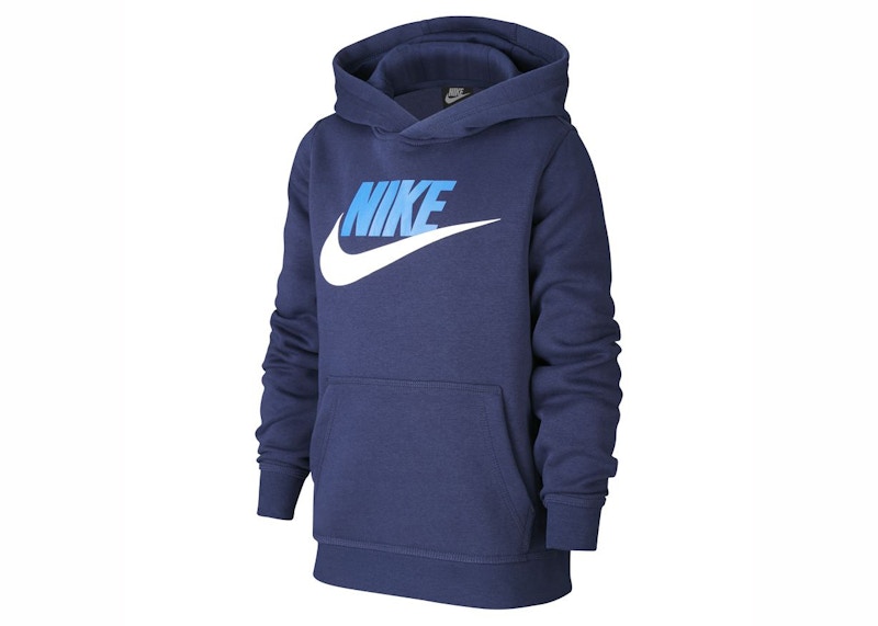 nike men's sportswear club fleece hoodie midnight navy