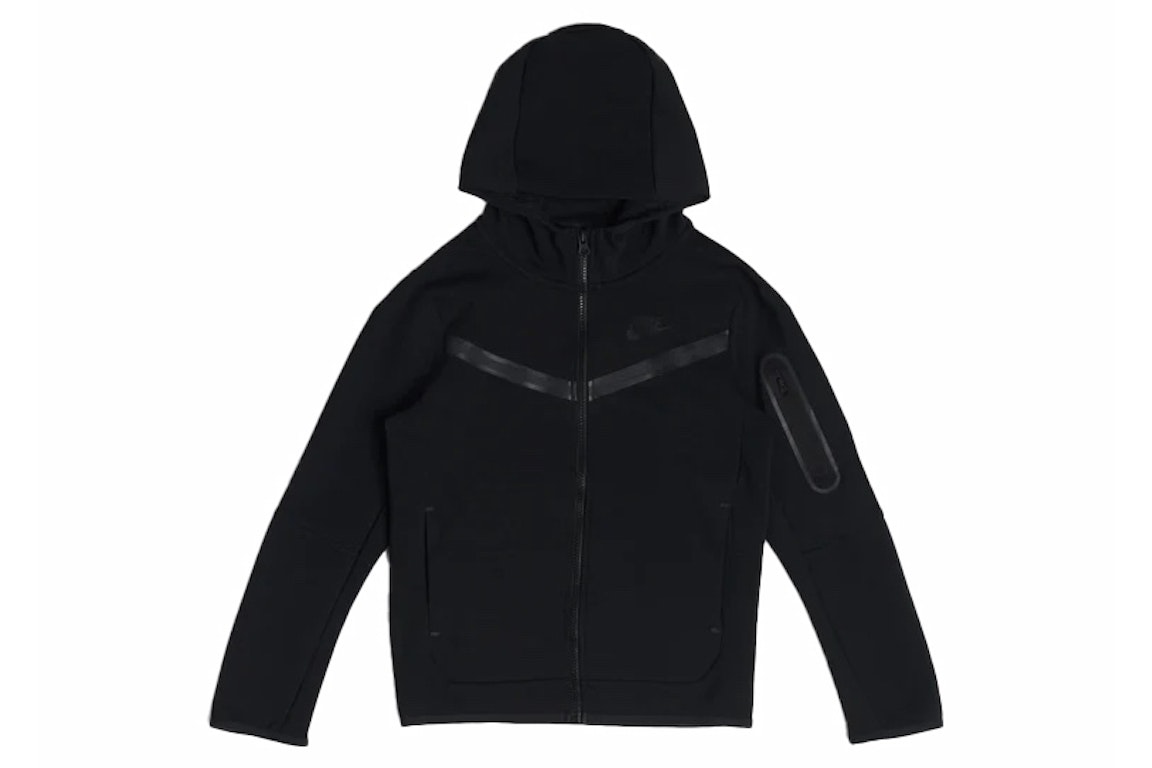 Pre-owned Nike Sportswear Kids' Tech Fleece Full-zip Hoodie Black/black