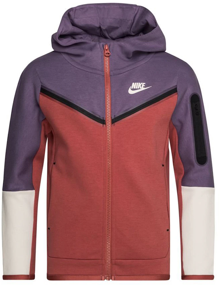 Nike Tech Full-Zip Hoodie Canyon Purple/Canyon Rust/Light Bone/Light Bone - FW22 Kids' - US