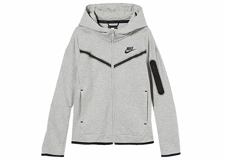 Nike Sportswear Kids' Tech Fleece Full-Zip Hoodie Dark Grey Heather/Black