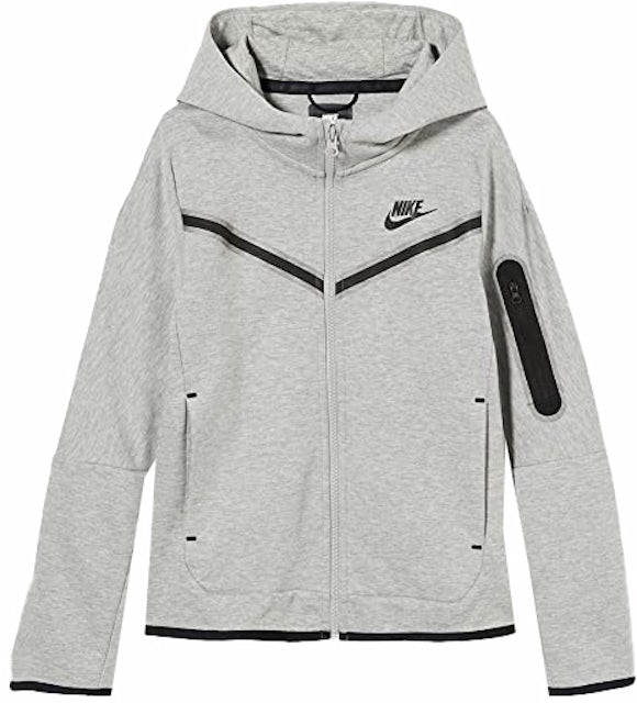 Nike Sportswear Tech Fleece Hoodie - Black/Dark Grey Heather/White