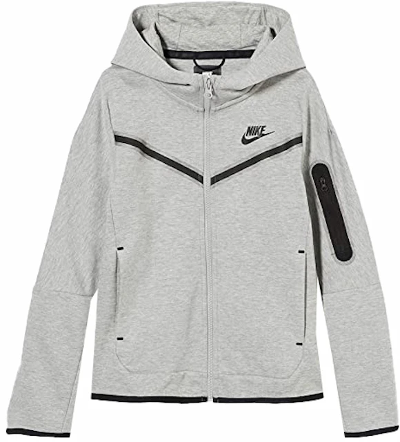 Nike Sportswear Kids' Tech Fleece Full-Zip Hoodie Dark Grey Heather/Black FW22 ES