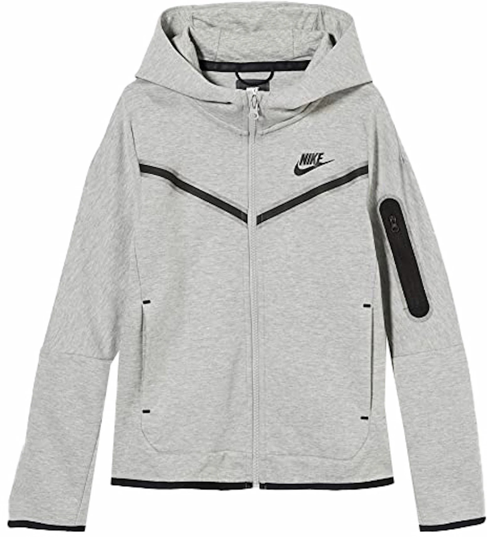 Nike Sportswear Kids' Tech Fleece Full-Zip Hoodie Dark Grey Heather ...