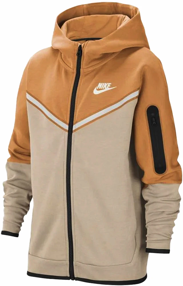 Nike Sportswear Kids Tech Fleece Full-Zip Hoodie Yellow/Grey Kids ...