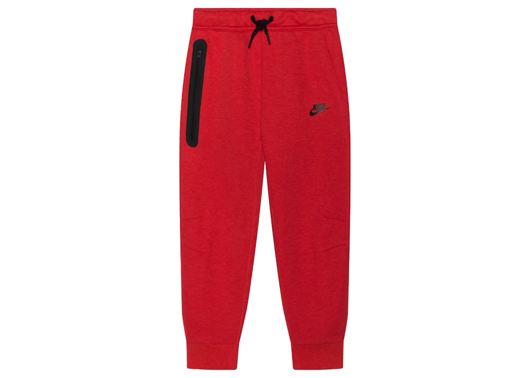 Pre-owned Nike Sportswear Kids' Tech Fleece Joggers Light University Red Heather/black/black