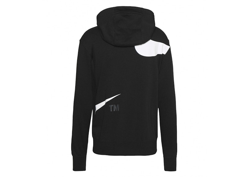 white nike hoodie with blue swoosh